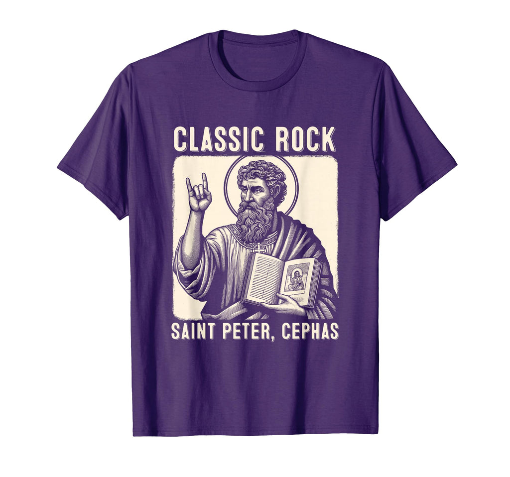 Saint Peter Rock Catholic Vibe T-Shirt - Minimalist Print for Adults - T-Shirt, Sweatshirt, Hoodie