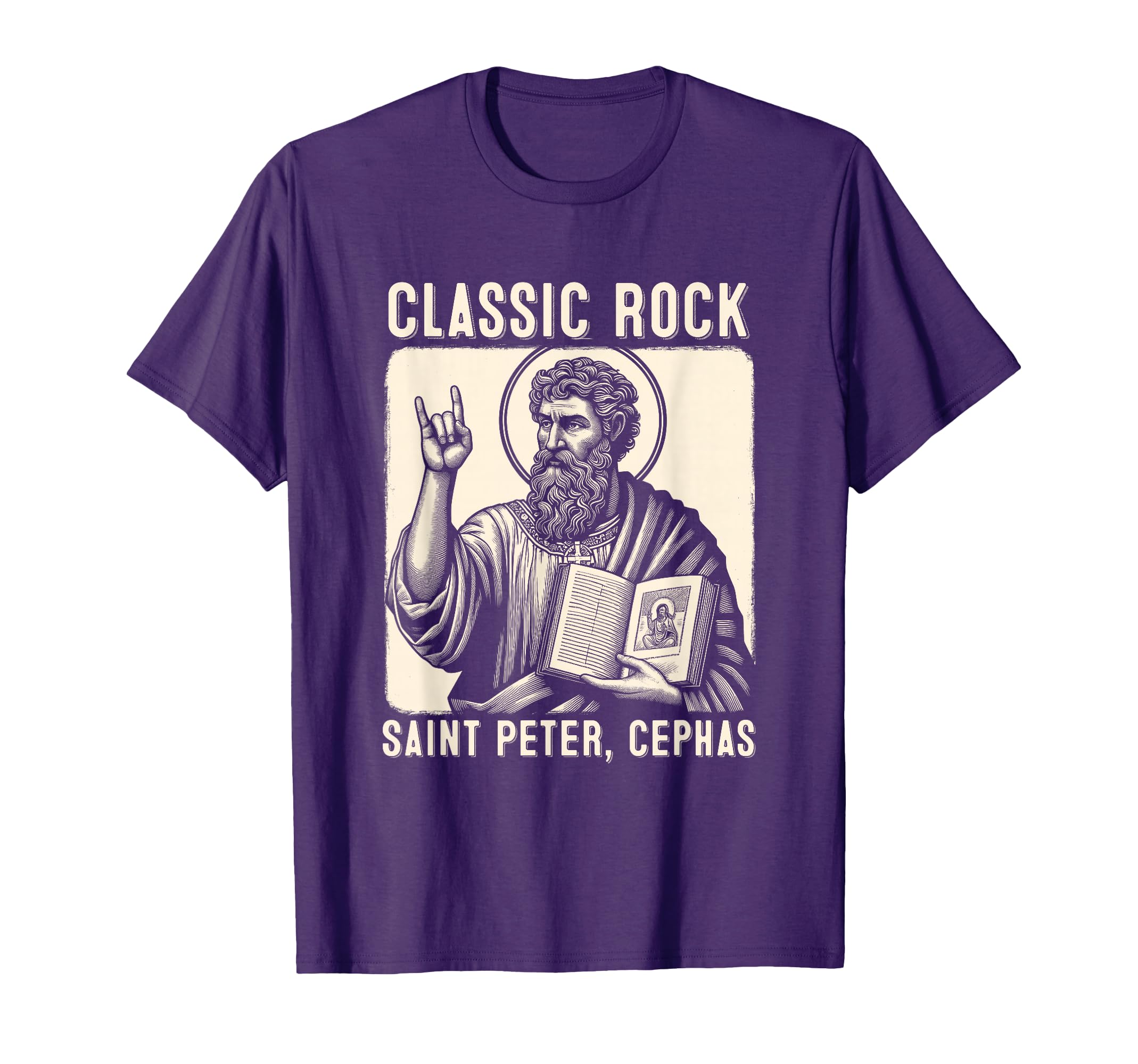 Saint Peter Rock Catholic Vibe T-Shirt - Minimalist Print for Adults - T-Shirt, Sweatshirt, Hoodie