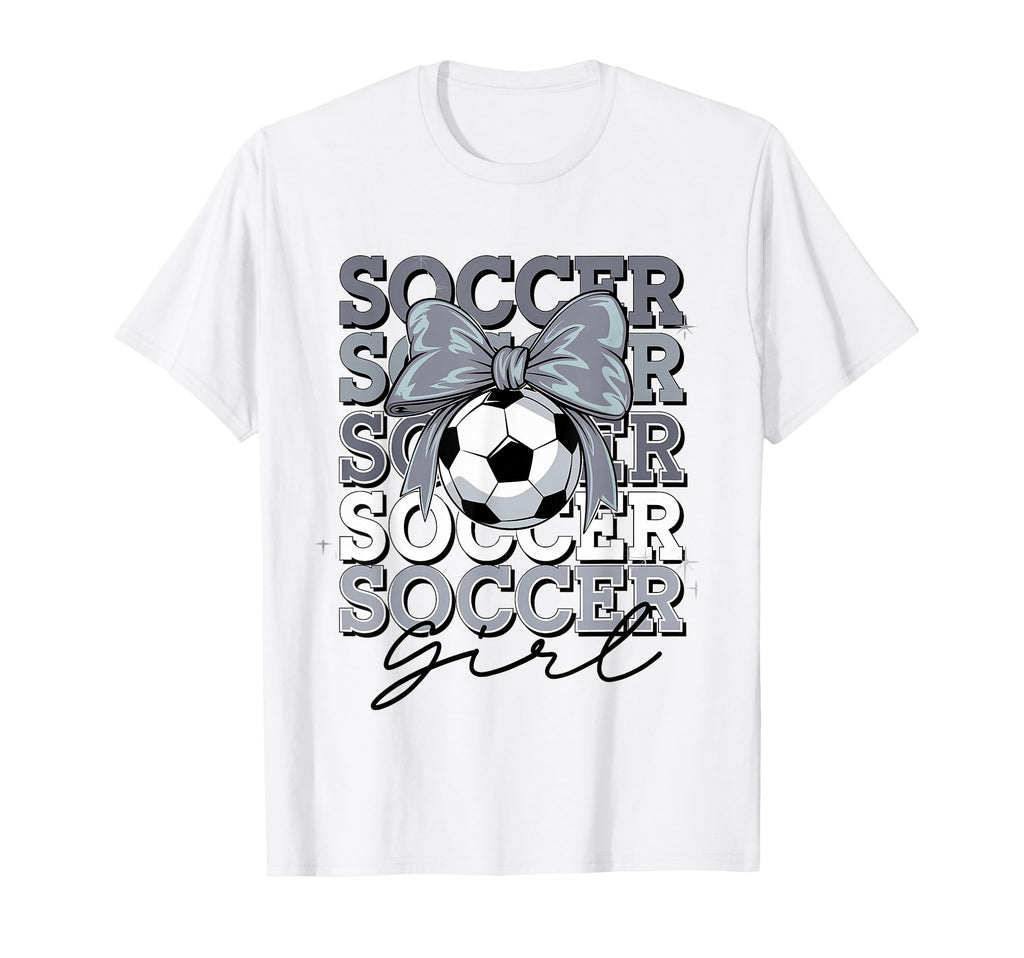 Groovy Soccer Coquette Bow Soccer T-Shirt - Custom Art Print for Adults - T-Shirt, Sweatshirt, Hoodie