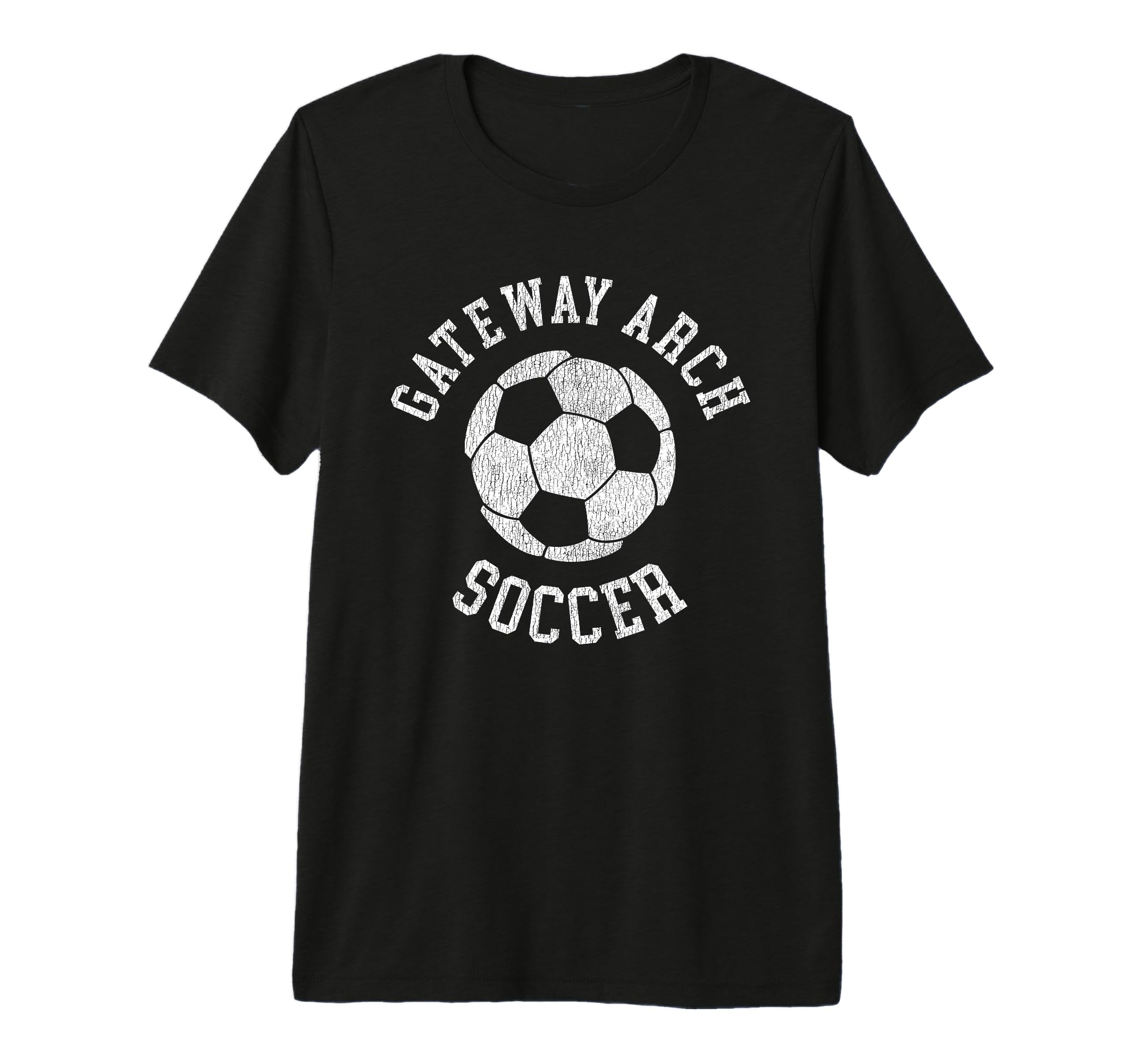 Gateway Arch Soccer Distressed 90S Tri T-Shirt - Unique Graphic Men Women - T-Shirt, Sweatshirt, Hoodie