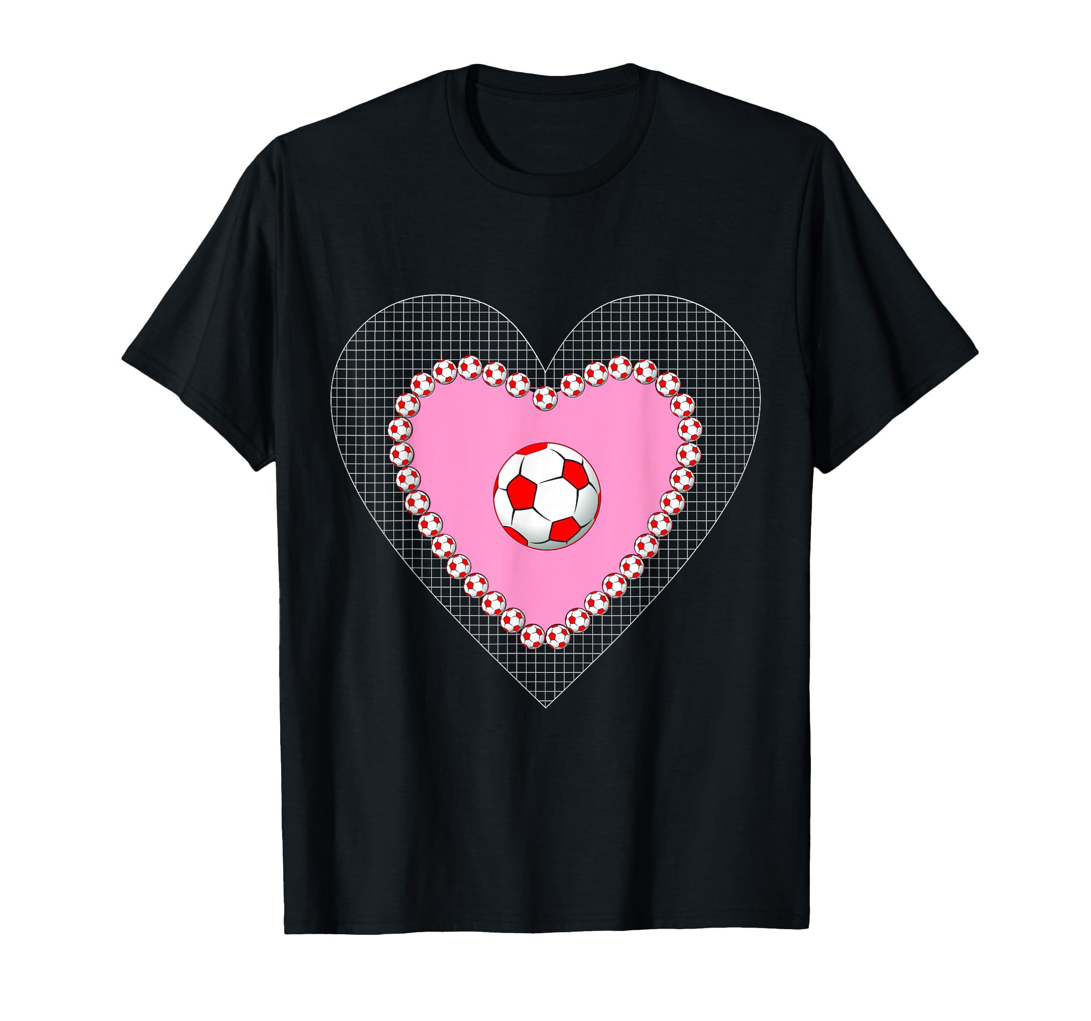 Valentine Heart Soccer Football Balls T-Shirt - Novelty Apparel Men Women - T-Shirt, Sweatshirt, Hoodie
