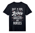 Just Who Loves Soccer And Horses Gift T-Shirt - Minimalist Print Men Women - T-Shirt, Sweatshirt, Hoodie