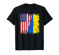 Half Ukrainian Flag Ukraine Usa Gift T-Shirt - Minimalist Print Unisex - T-Shirt, Sweatshirt, Hoodie