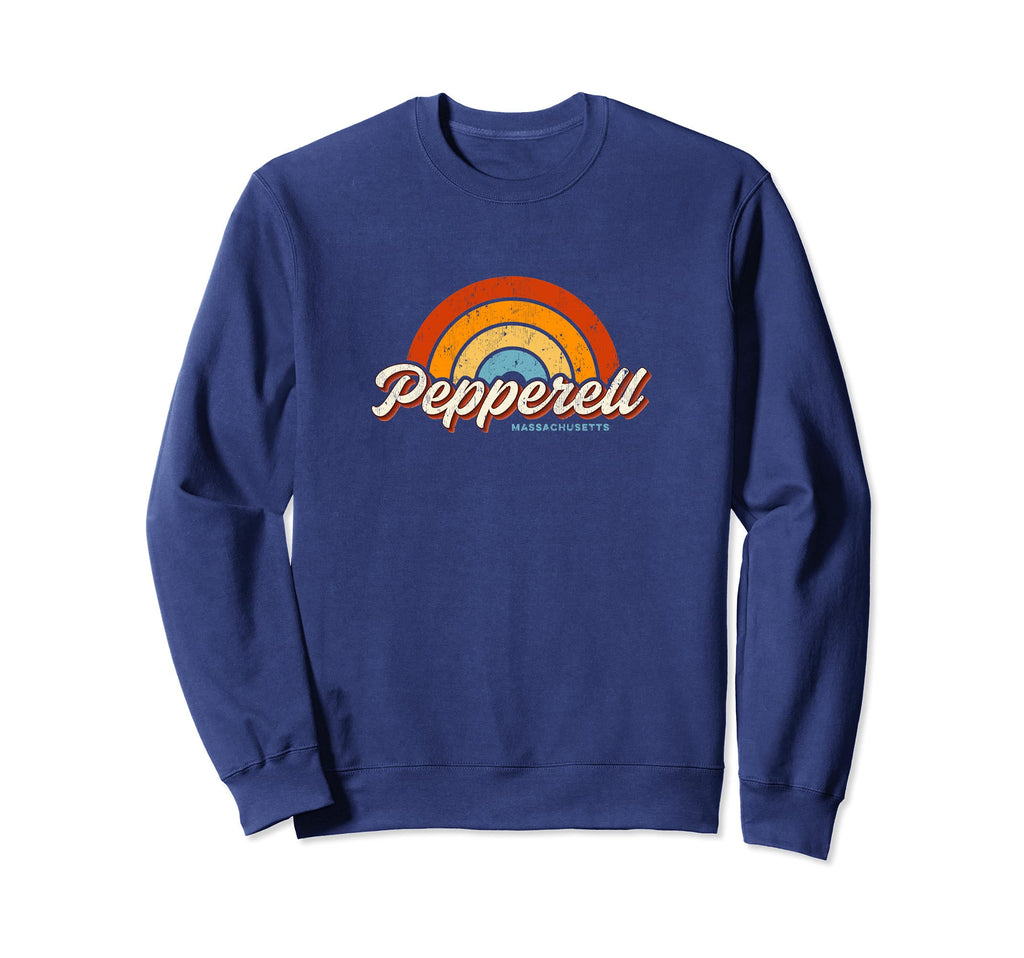 Pepperell Massachusetts Ma Rainbow 70S Sweatshirt - Custom Art Print Unisex - T-Shirt, Sweatshirt, Hoodie