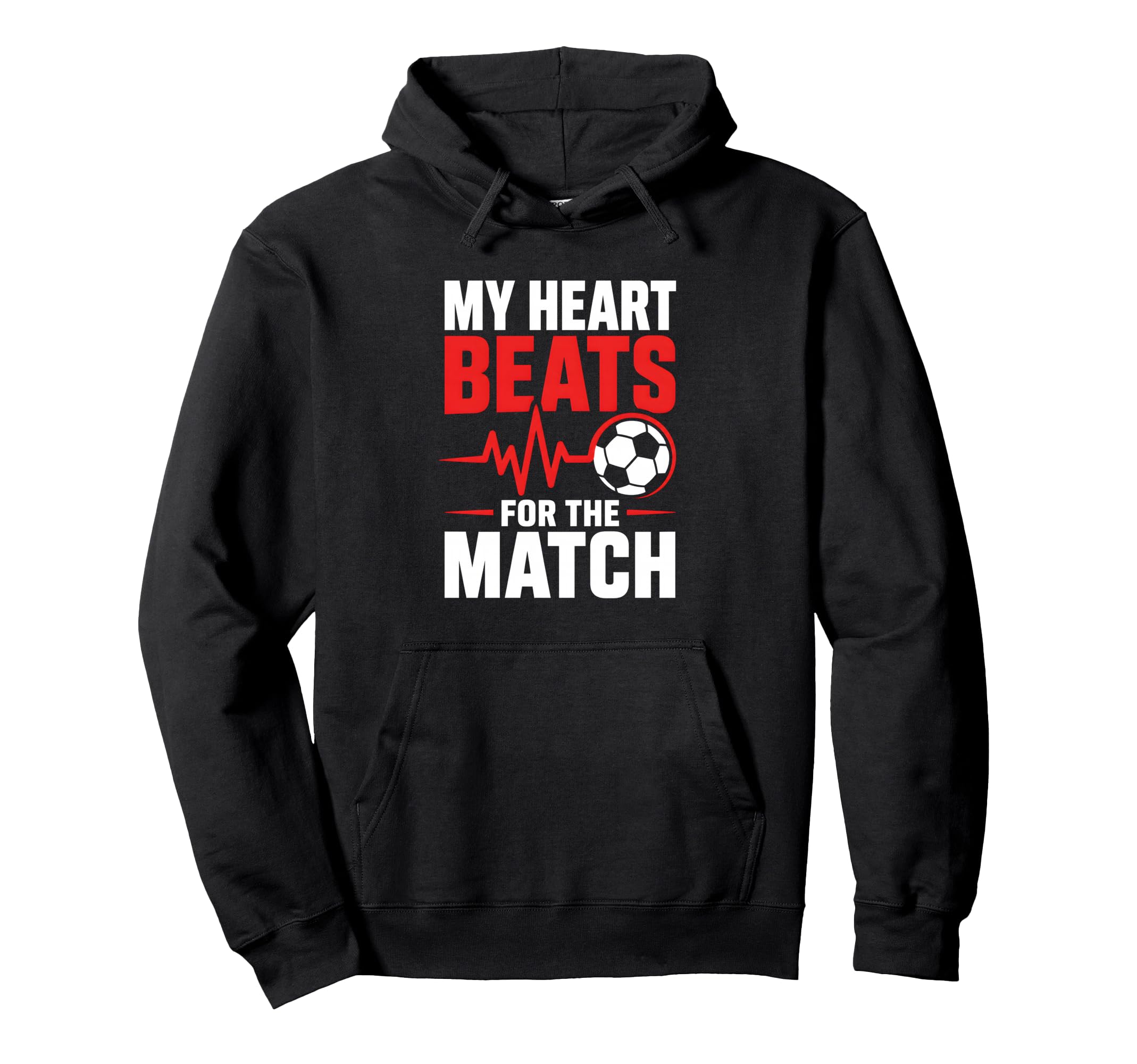 My Heart Beats Match Soccer Heartbeat Hoodie - Minimalist Print Unisex - T-Shirt, Sweatshirt, Hoodie