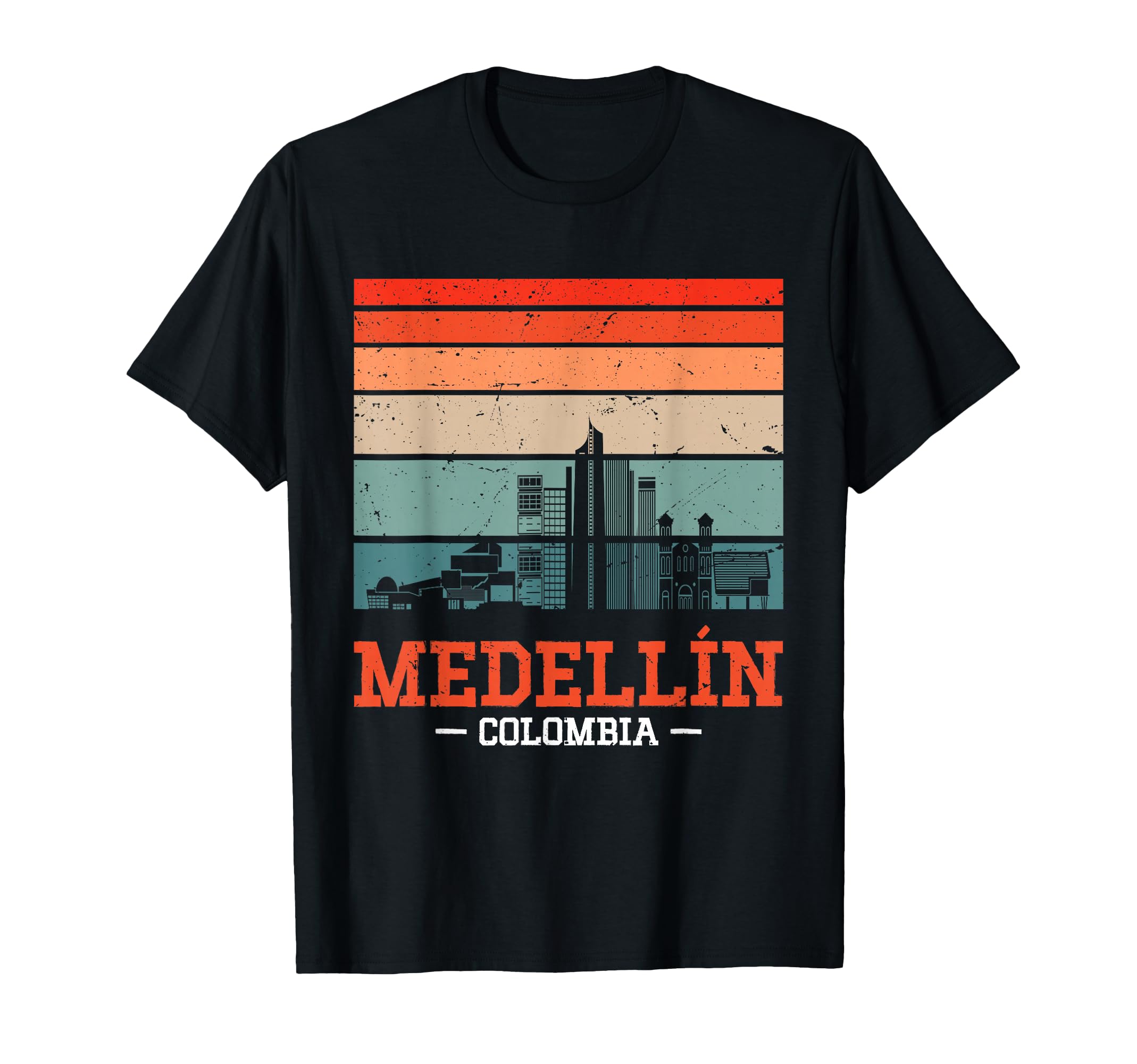 Medellin Colombia Sunset Skyline Medellin T-Shirt - Novelty Apparel Unisex - T-Shirt, Sweatshirt, Hoodie