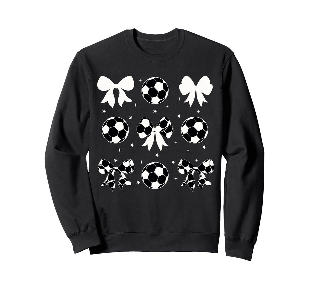 Coquette Soccer Bow Cheer Soccer Sweatshirt - Trendy Graphic for Adults - T-Shirt, Sweatshirt, Hoodie