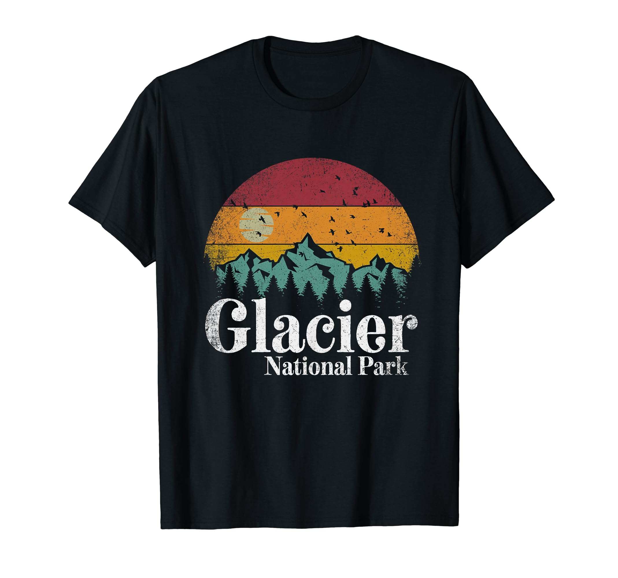Glacier National Park Mountains T-Shirt - Minimalist Print for Adults - T-Shirt, Sweatshirt, Hoodie