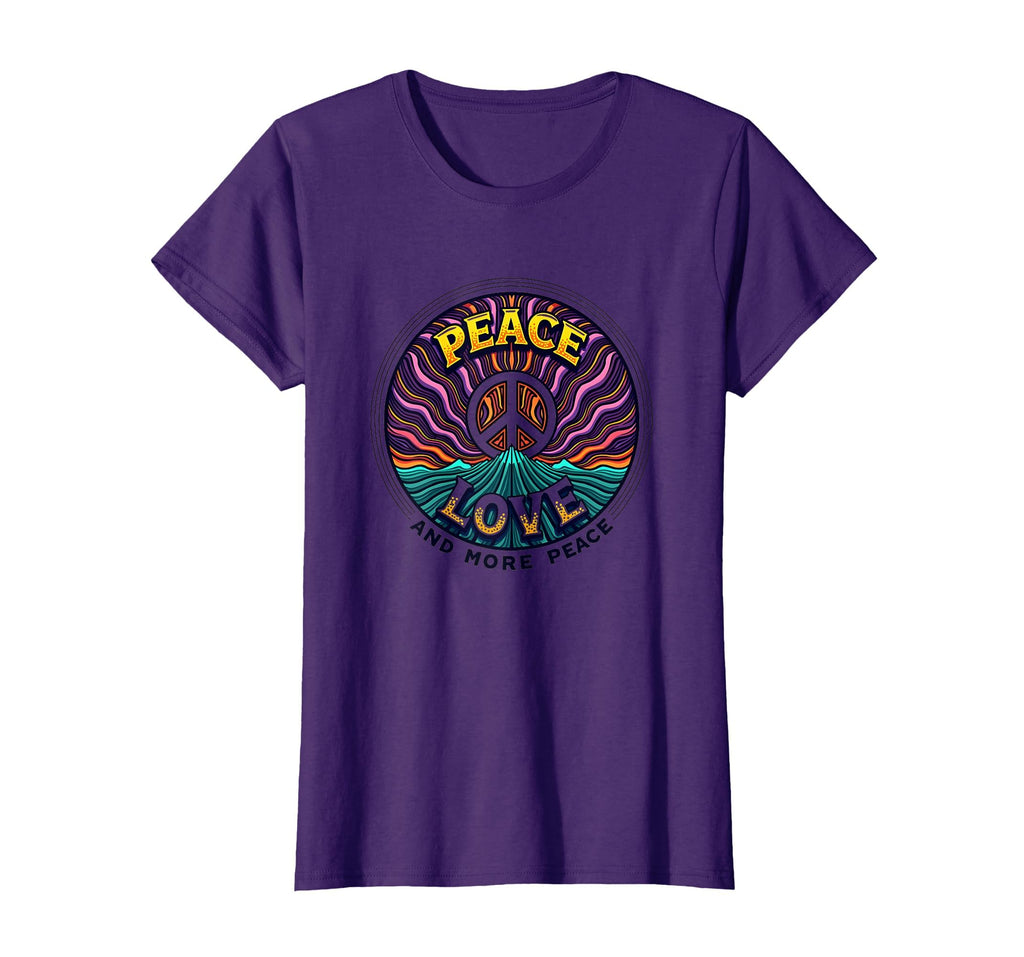 Hippie Peace Love 60S Groovy Psychedelic T-Shirt - Custom Art Print Unisex - T-Shirt, Sweatshirt, Hoodie