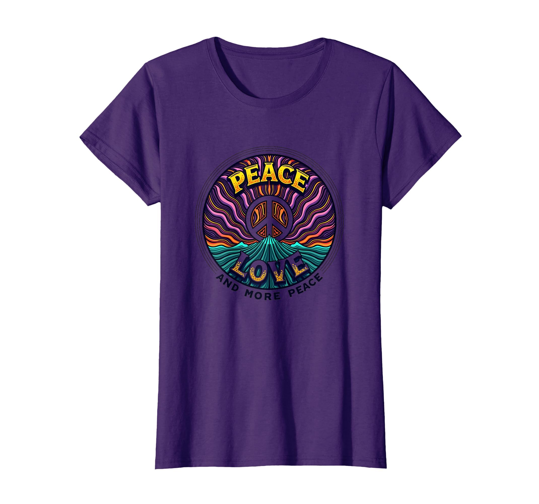 Hippie Peace Love 60S Groovy Psychedelic T-Shirt - Custom Art Print Unisex - T-Shirt, Sweatshirt, Hoodie