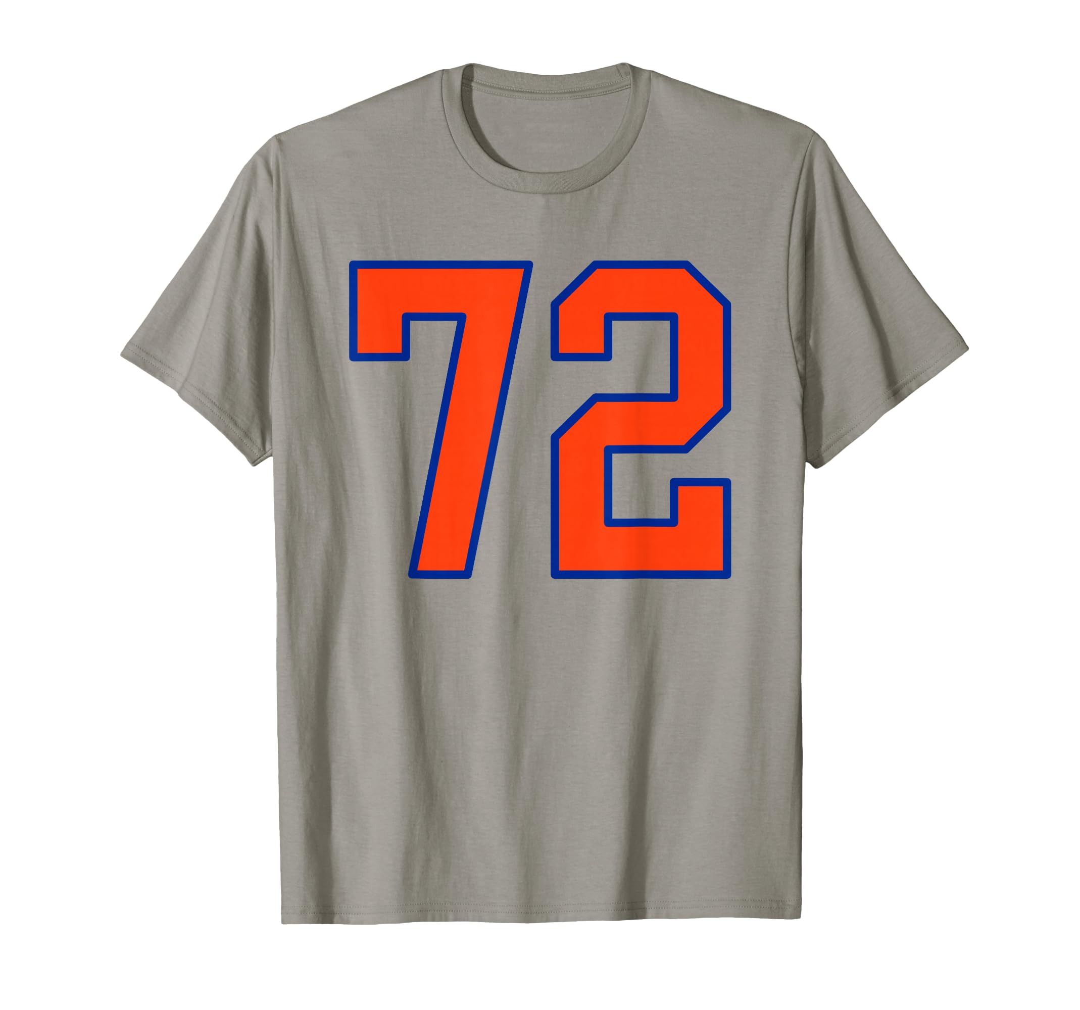 Orange And Blue Sports Number 72 Jersey T-Shirt - Unique Graphic Men Women - T-Shirt, Sweatshirt, Hoodie