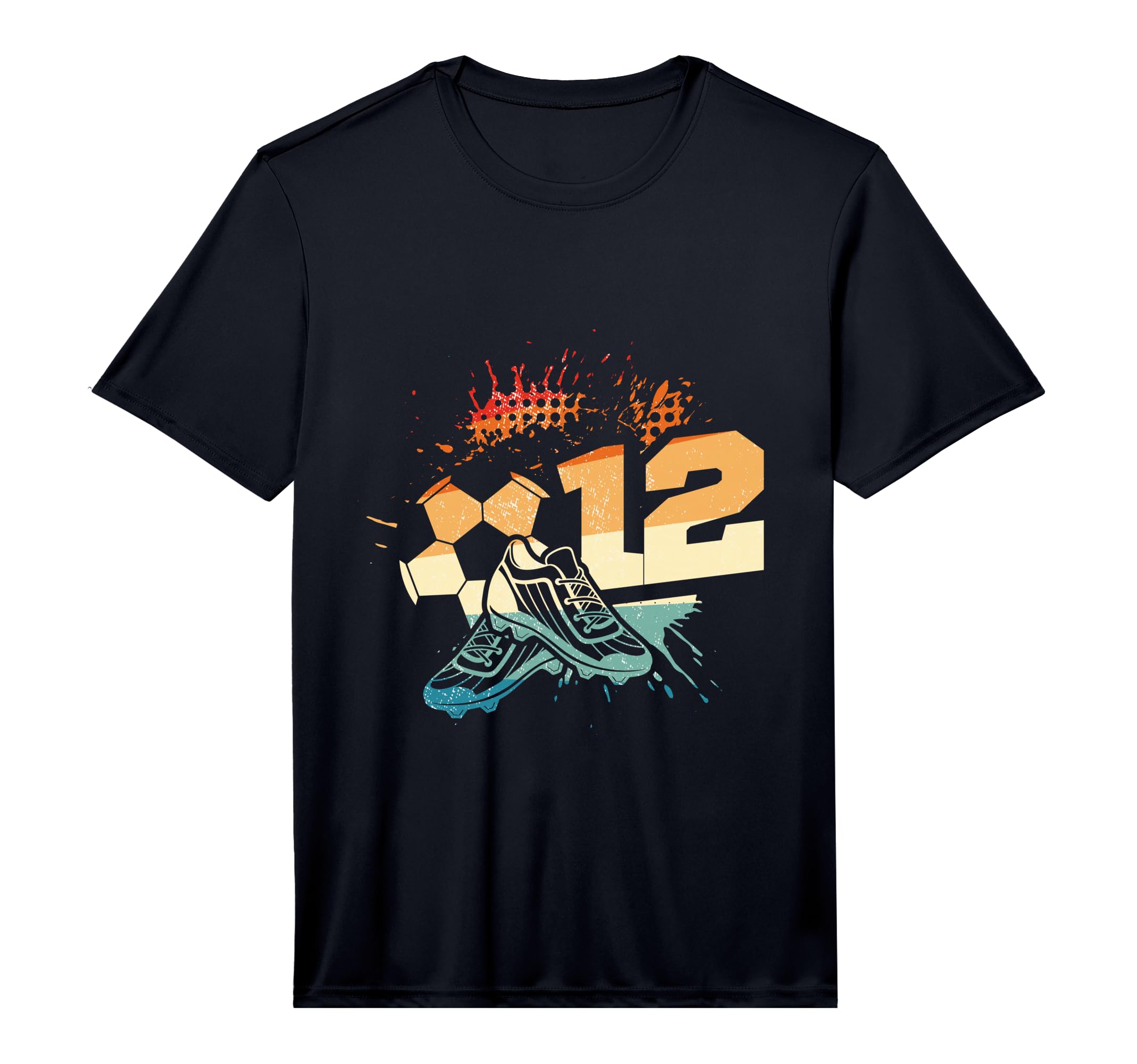 12Th Birthday Soccer Player Football T-Shirt - Casual Everyday Wear Unisex - T-Shirt, Sweatshirt, Hoodie