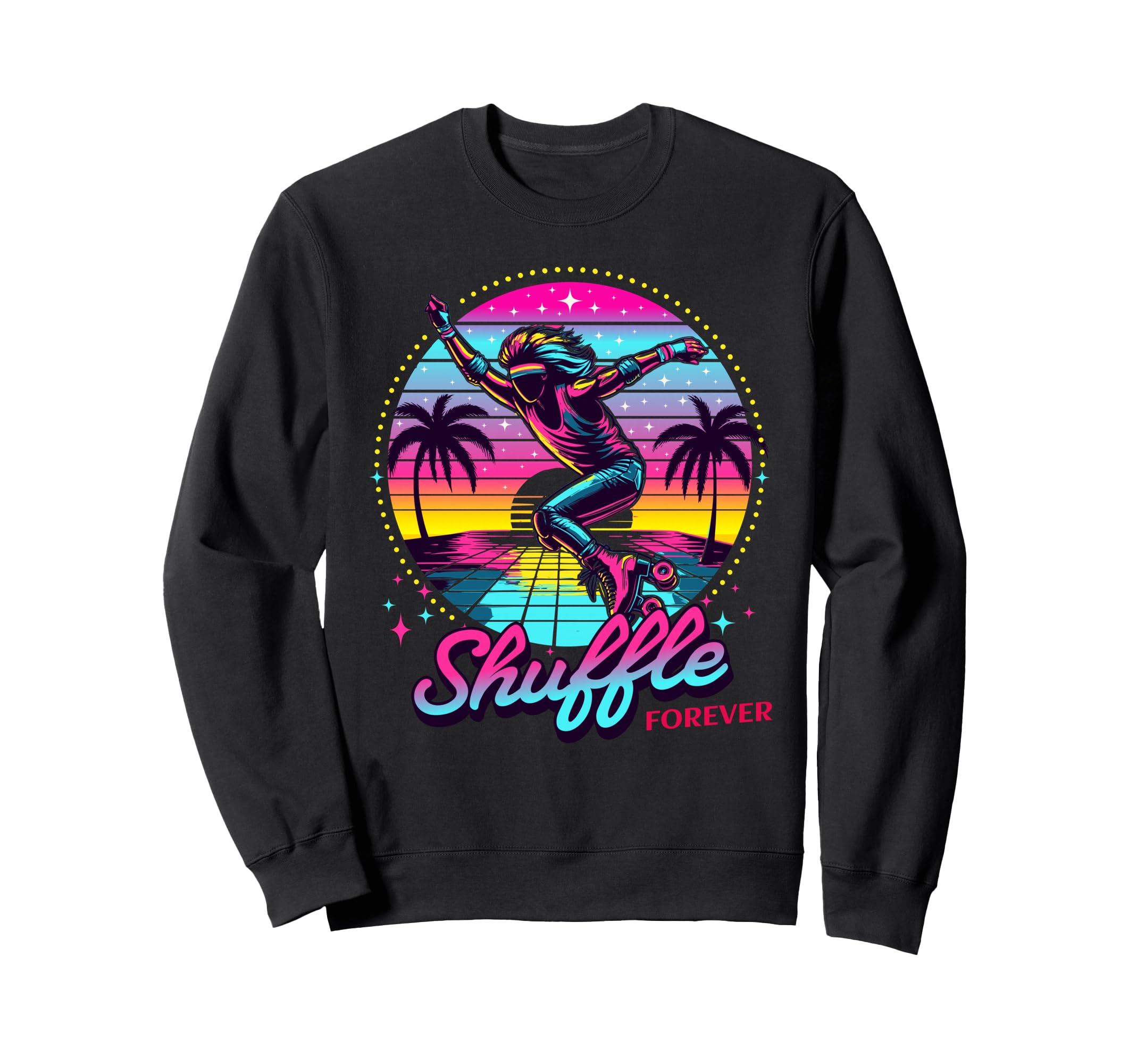 Shuffle Skate Roller Skating 80S Sweatshirt - Novelty Apparel Unisex - T-Shirt, Sweatshirt, Hoodie