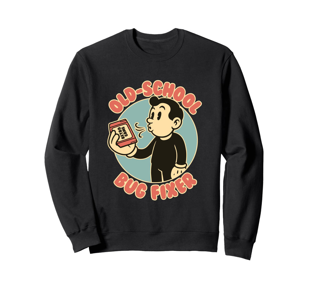 Old School Bug Fixer Arcade Gamer Sweatshirt - Unique Graphic for Adults - T-Shirt, Sweatshirt, Hoodie