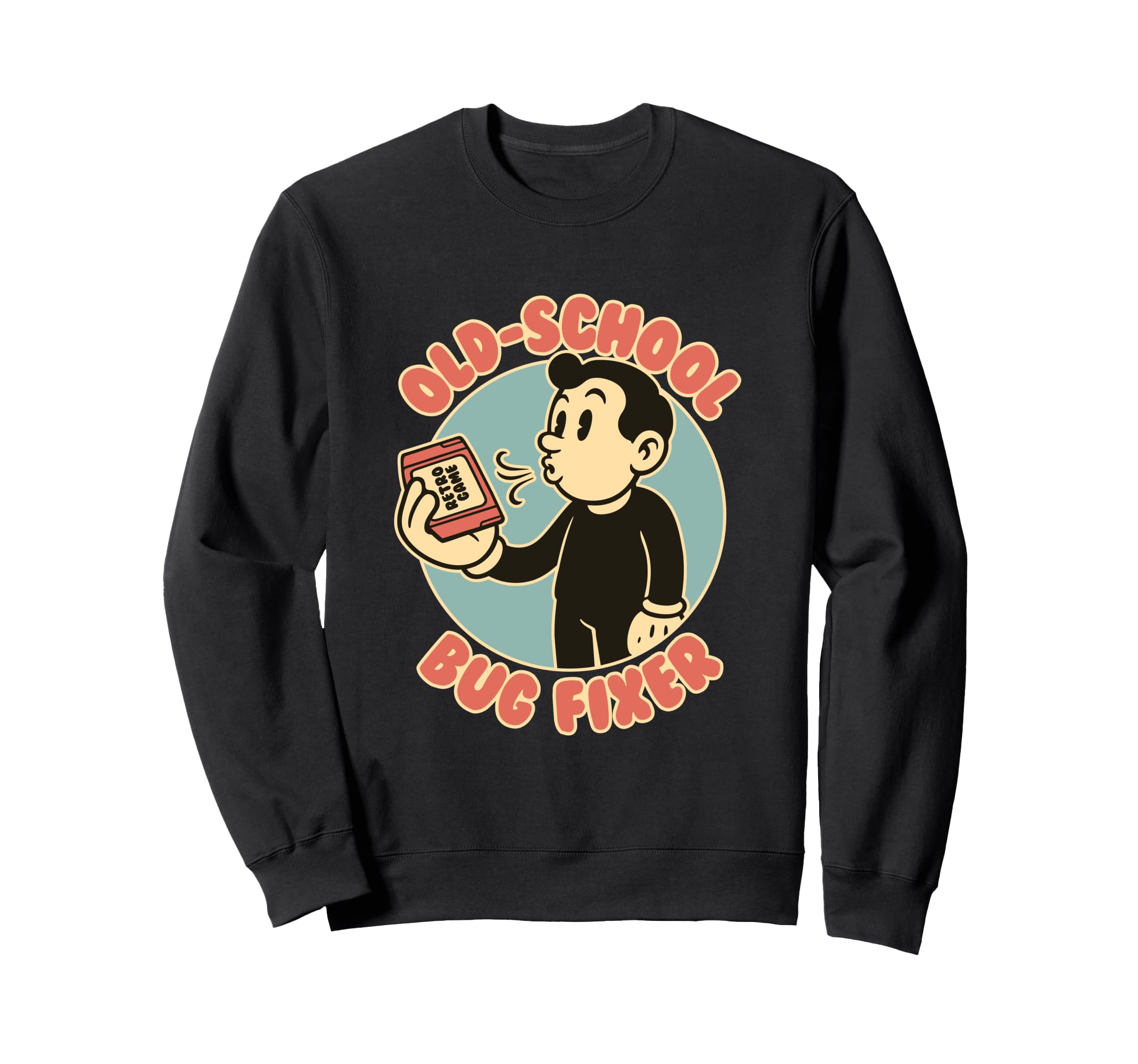 Old School Bug Fixer Arcade Gamer Sweatshirt - Unique Graphic for Adults - T-Shirt, Sweatshirt, Hoodie