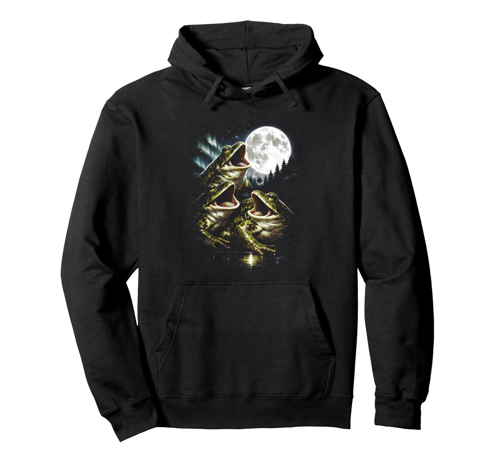 Howling Frog Moon Aurora Vinta Funny Hoodie - Streetwear Style Men Women - T-Shirt, Sweatshirt, Hoodie