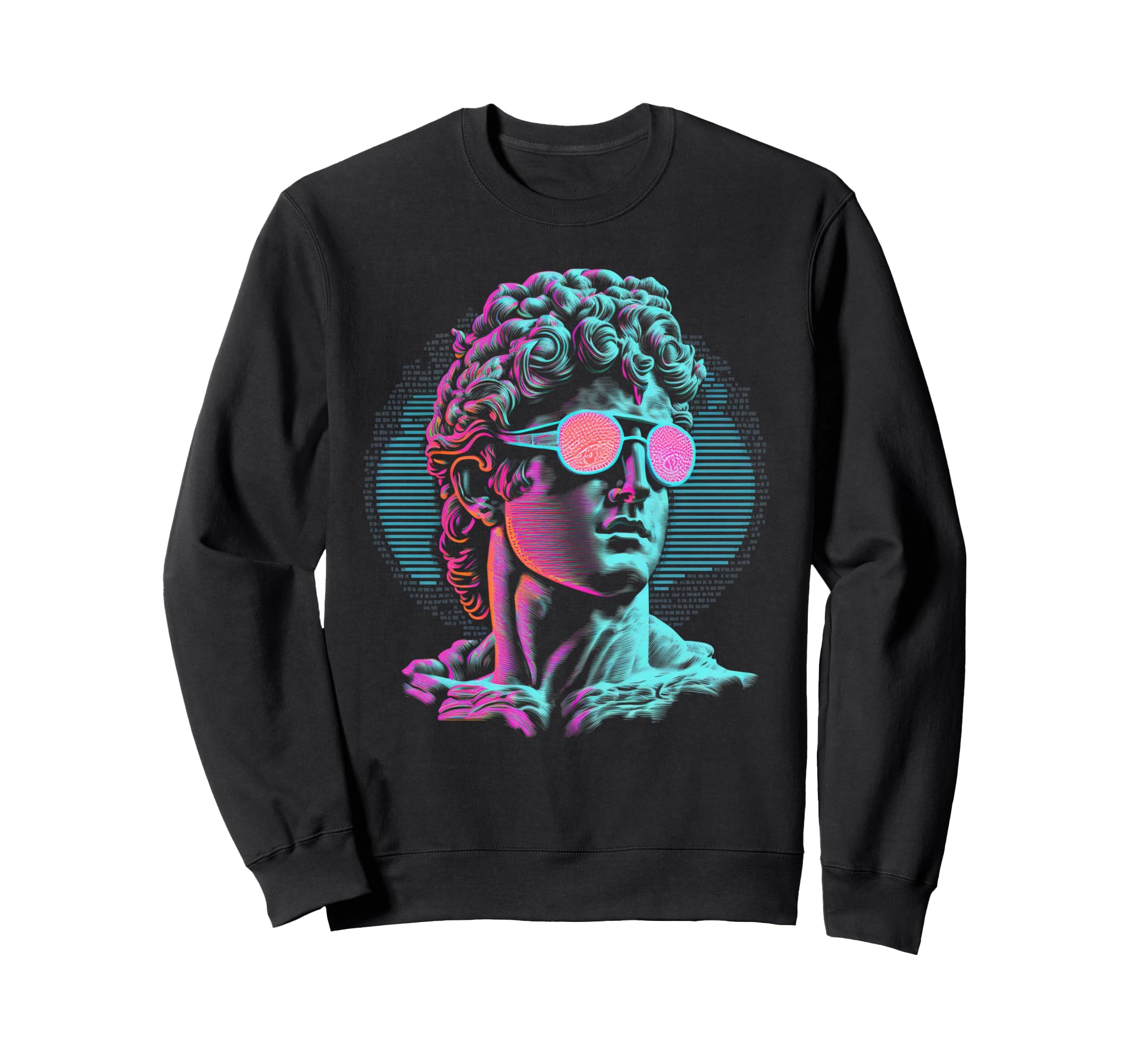 Greek Statue Vaporwave Retrowave Sweatshirt - Custom Art Print Unisex - T-Shirt, Sweatshirt, Hoodie
