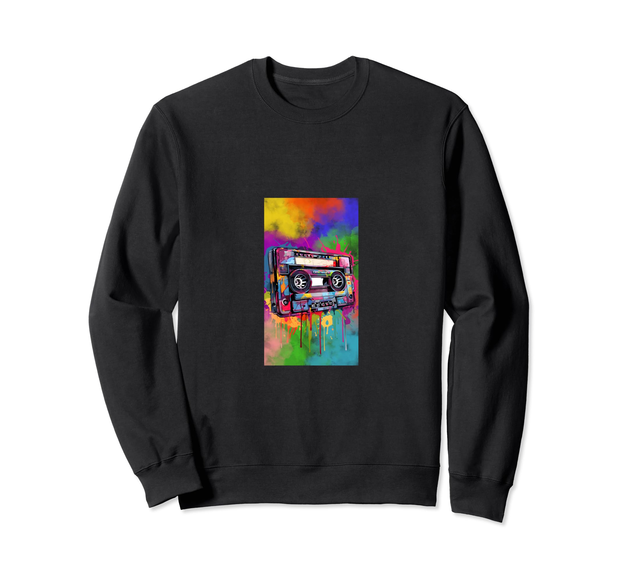 Cassette Tape Color Splash Sweatshirt - Aesthetic Graphic Men Women - T-Shirt, Sweatshirt, Hoodie