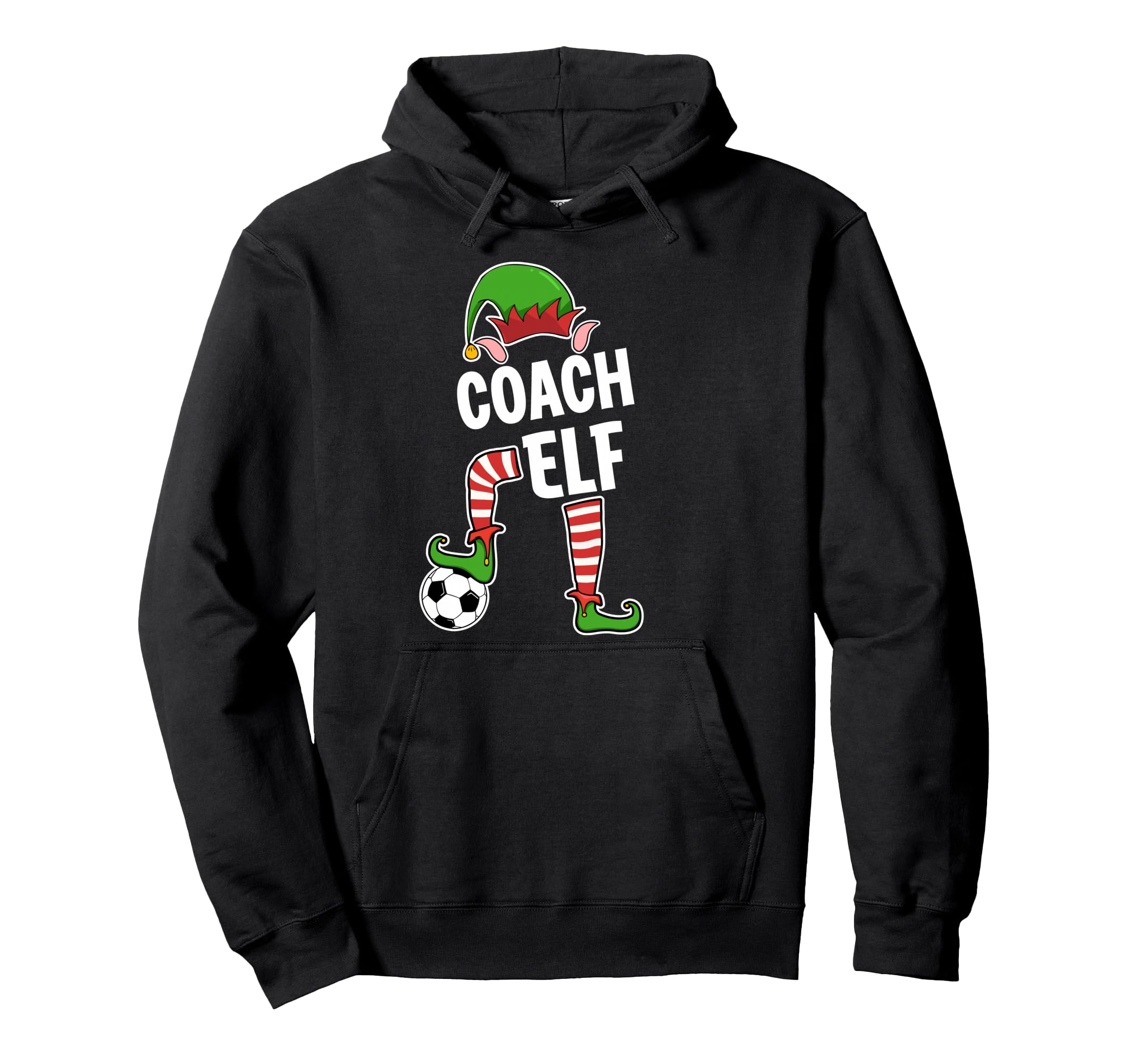 Soccer Elf Soccer Coaches Elf Hoodie - Minimalist Print Men Women - T-Shirt, Sweatshirt, Hoodie