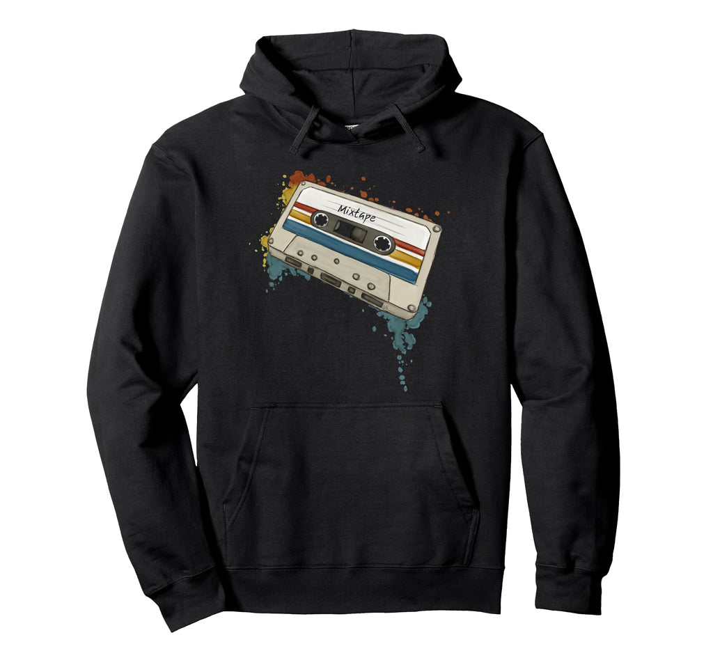 Watercolor Mixtape Nostalgia Funky Hoodie - Fun Novelty Design for Adults - T-Shirt, Sweatshirt, Hoodie