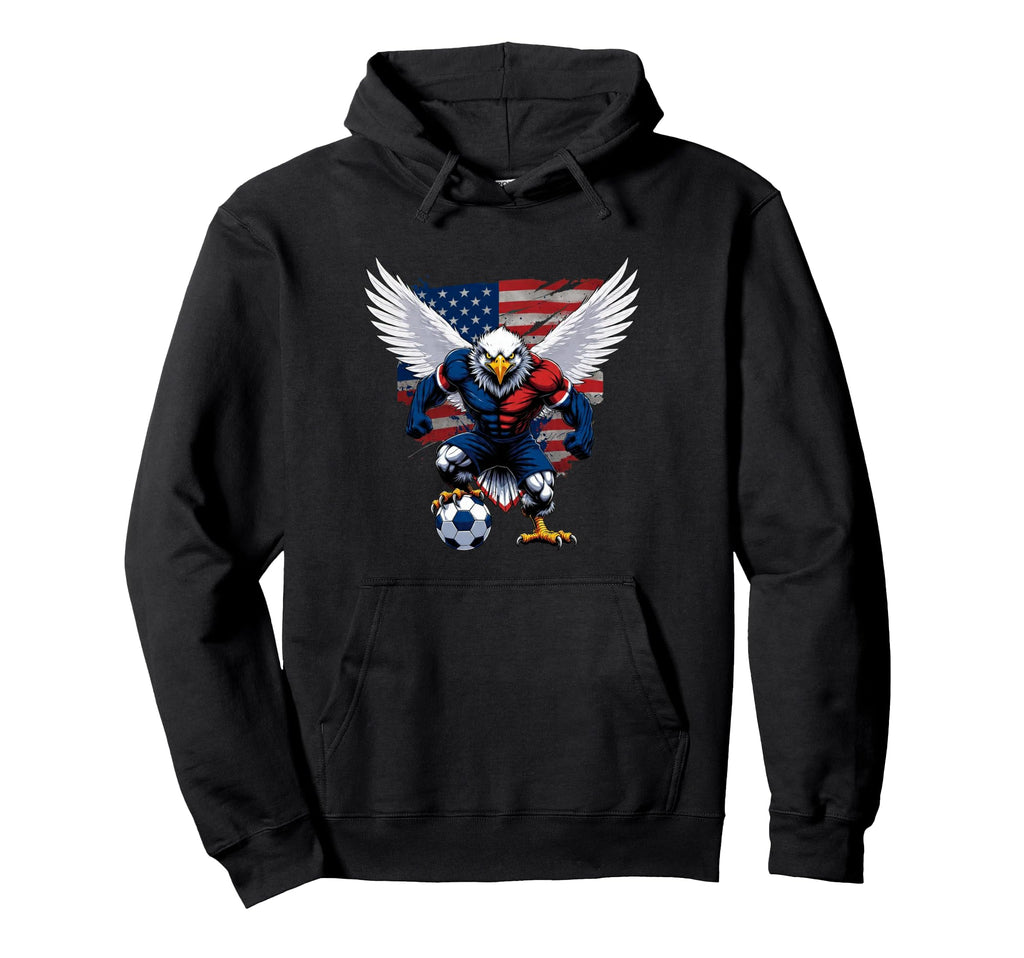 American Soccer Eagle Animal Art Fan Usa Hoodie - Aesthetic Graphic Unisex - T-Shirt, Sweatshirt, Hoodie