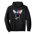 American Soccer Eagle Animal Art Fan Usa Hoodie - Aesthetic Graphic Unisex - T-Shirt, Sweatshirt, Hoodie