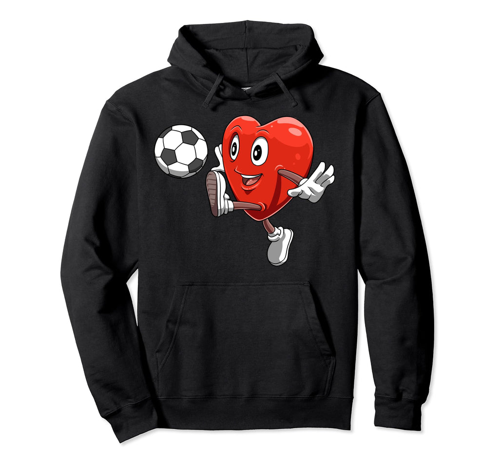 Heart Playing Soccer Valentines Day Hoodie - Custom Art Print for Adults - T-Shirt, Sweatshirt, Hoodie