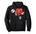 Heart Playing Soccer Valentines Day Hoodie - Custom Art Print for Adults - T-Shirt, Sweatshirt, Hoodie