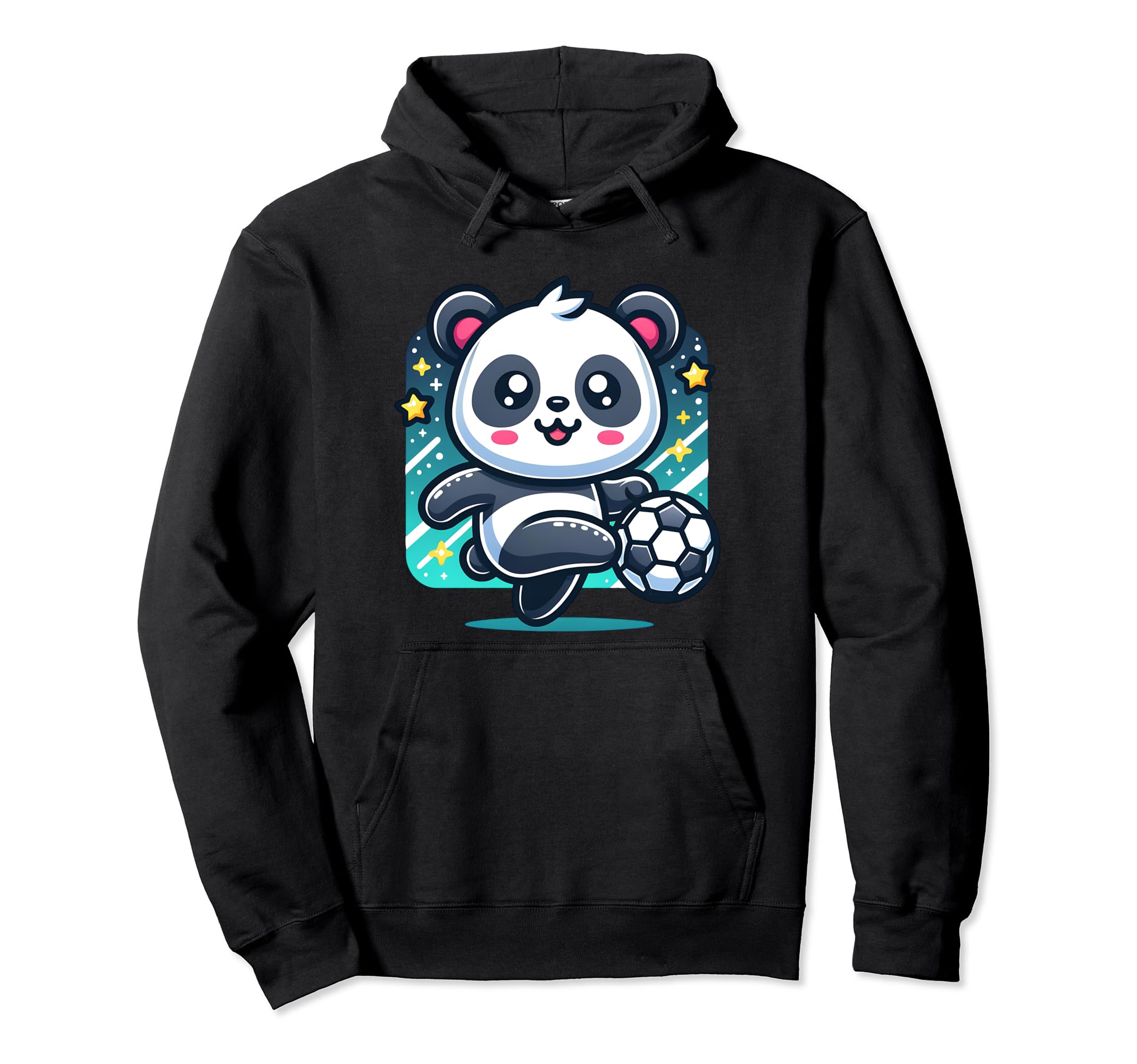 Panda Soccer Player Kicking Soccer Hoodie - Fun Novelty Design for Adults - T-Shirt, Sweatshirt, Hoodie