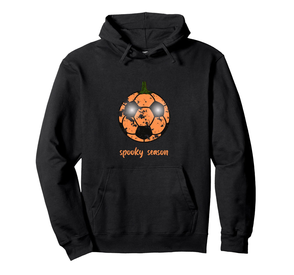 Spooky Season Soccer Ball Pumpkin Hoodie - Aesthetic Graphic Men Women - T-Shirt, Sweatshirt, Hoodie
