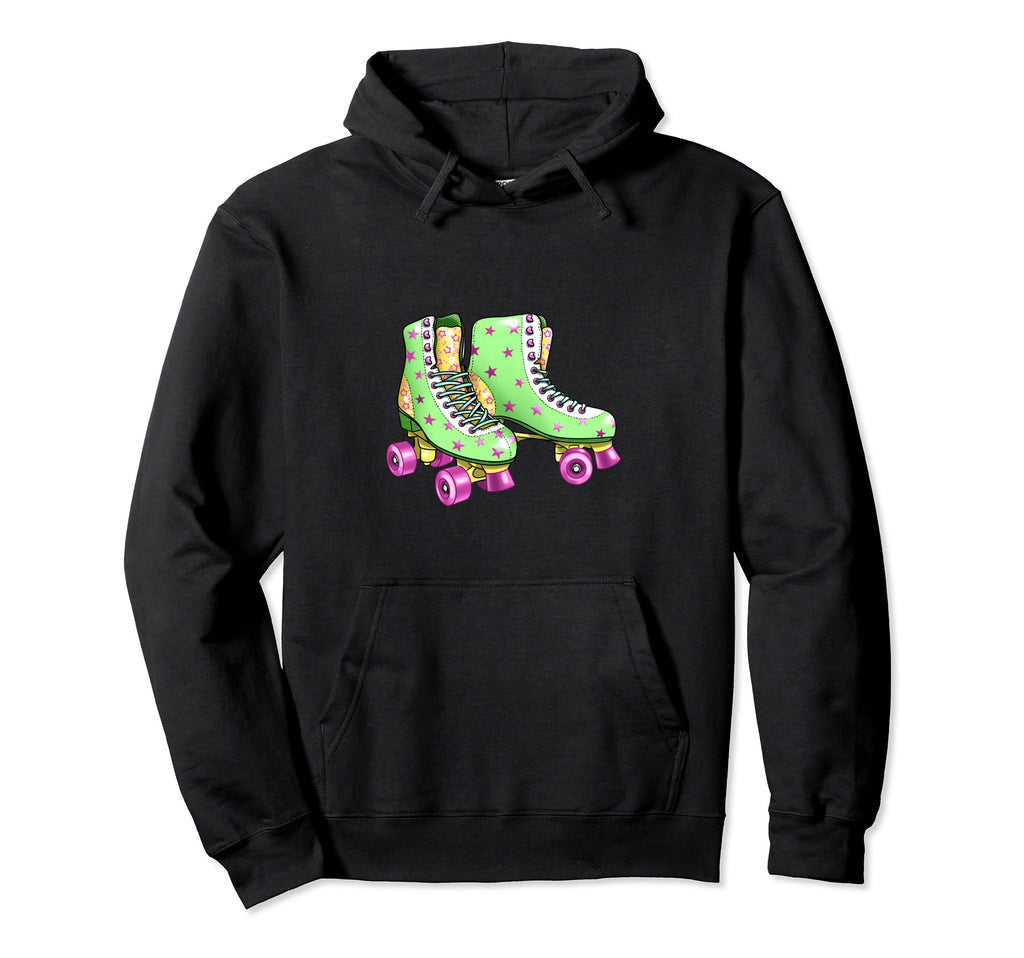 Roller Skates Stars Green Roller Hoodie - Casual Everyday Wear Unisex - T-Shirt, Sweatshirt, Hoodie
