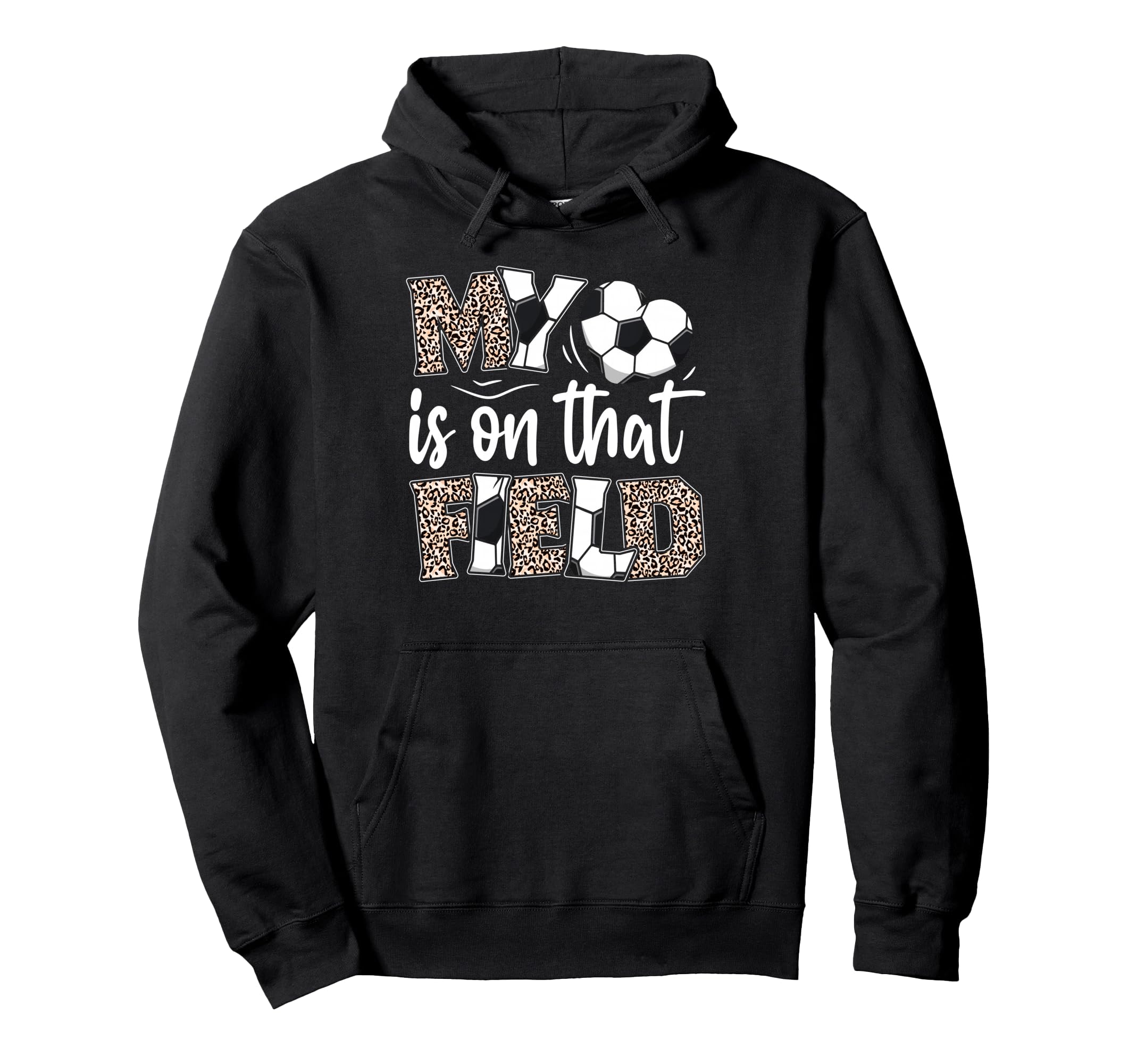 My Heart Is That Field Soccer Leopard Hoodie - Streetwear Style for Adults - T-Shirt, Sweatshirt, Hoodie
