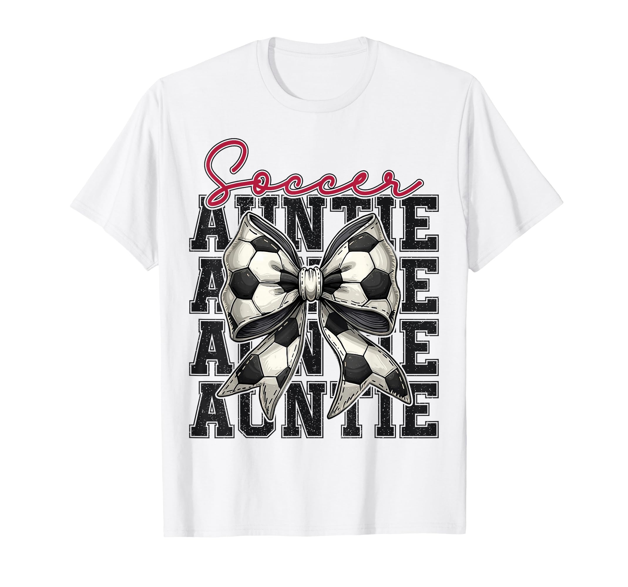 Soccer Auntie Funny Coquette Bow T-Shirt - Novelty Apparel for Adults - T-Shirt, Sweatshirt, Hoodie