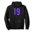 Purple Black Sport Team Number 19 Hoodie - Graphic Print for Adults - T-Shirt, Sweatshirt, Hoodie