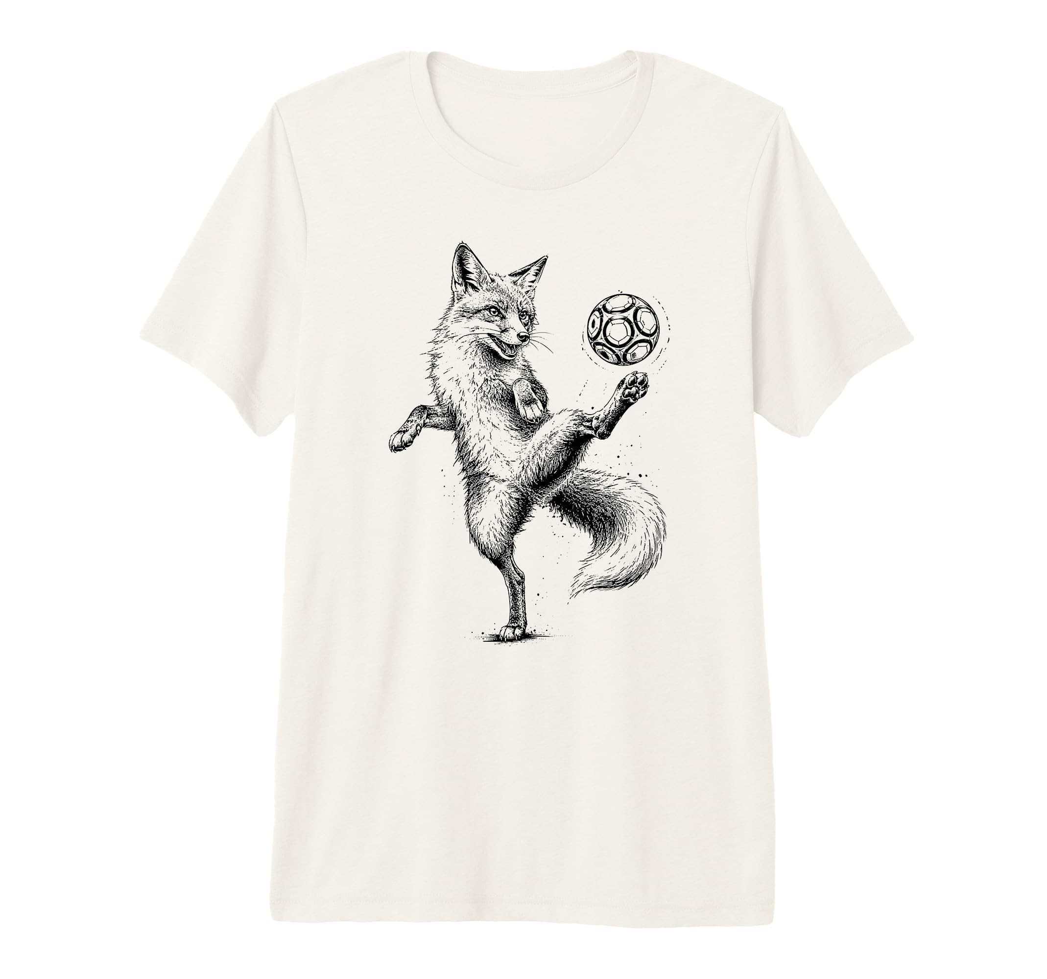 Funny Fox Freestyling Soccer Ball T-Shirt - Novelty Apparel Men Women - T-Shirt, Sweatshirt, Hoodie
