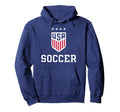 United States Soccer Icon Navy Uswnt Hoodie - Fun Novelty Design Men Women - T-Shirt, Sweatshirt, Hoodie