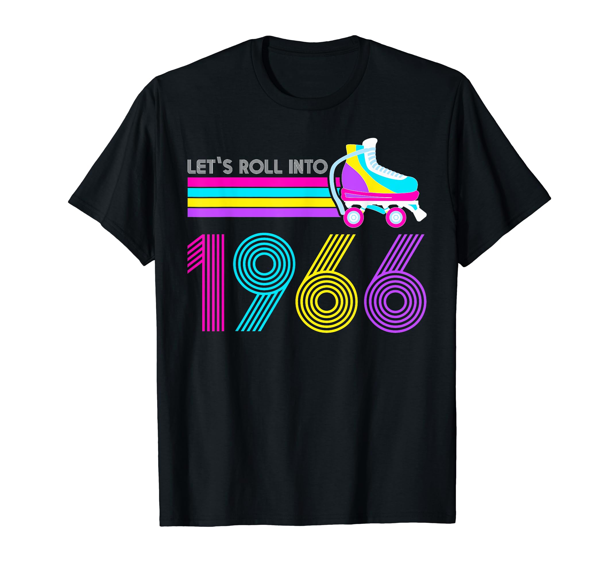 80S Lets Roll Skate 1966 57Th T-Shirt - Aesthetic Graphic Men Women - T-Shirt, Sweatshirt, Hoodie