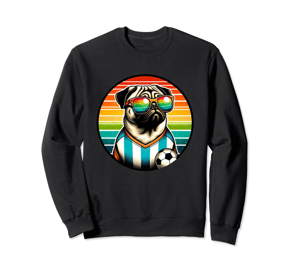 Pug Dog Soccer Fan Champion Sweatshirt - Custom Art Print for Adults - T-Shirt, Sweatshirt, Hoodie