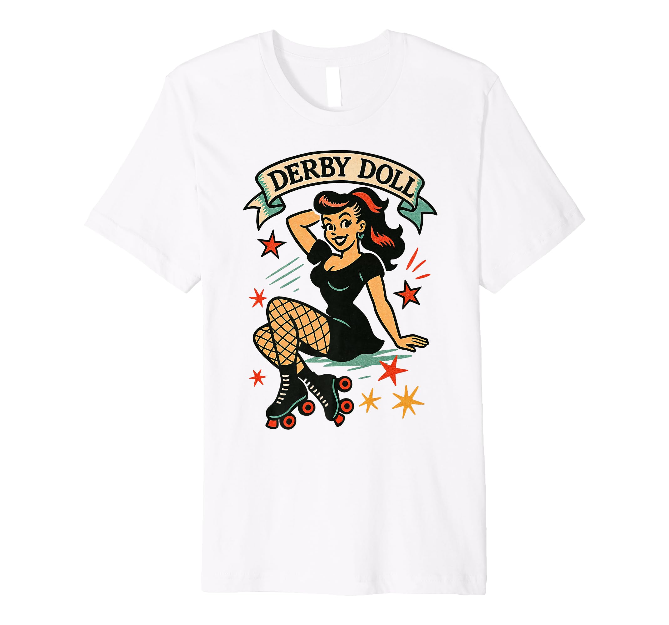 Derby Doll Roller Skating Pin Up Roller T-Shirt - Unique Graphic Unisex - T-Shirt, Sweatshirt, Hoodie