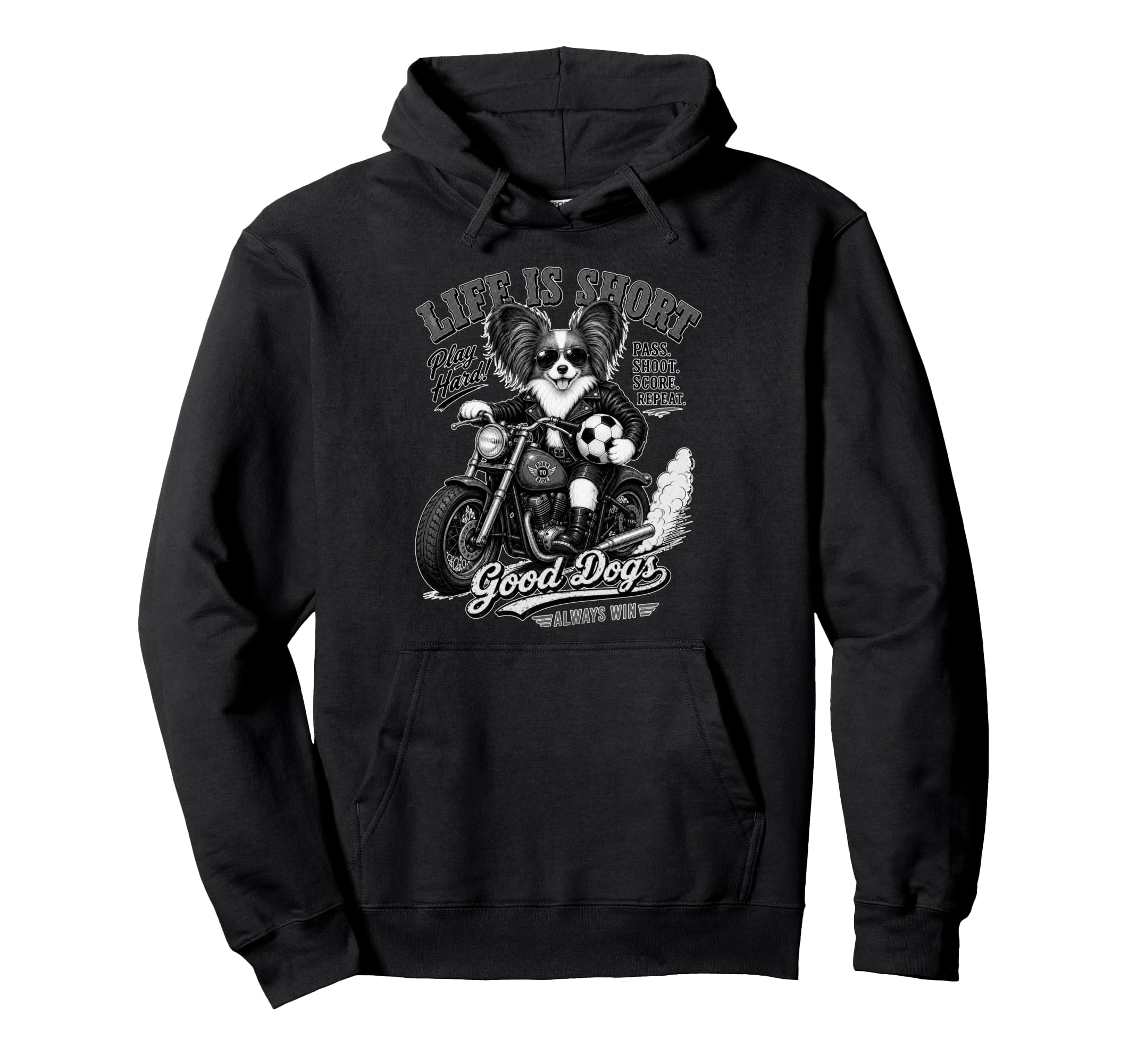 Papillon Motorbike Love Footbal Hoodie - Aesthetic Graphic Men Women - T-Shirt, Sweatshirt, Hoodie