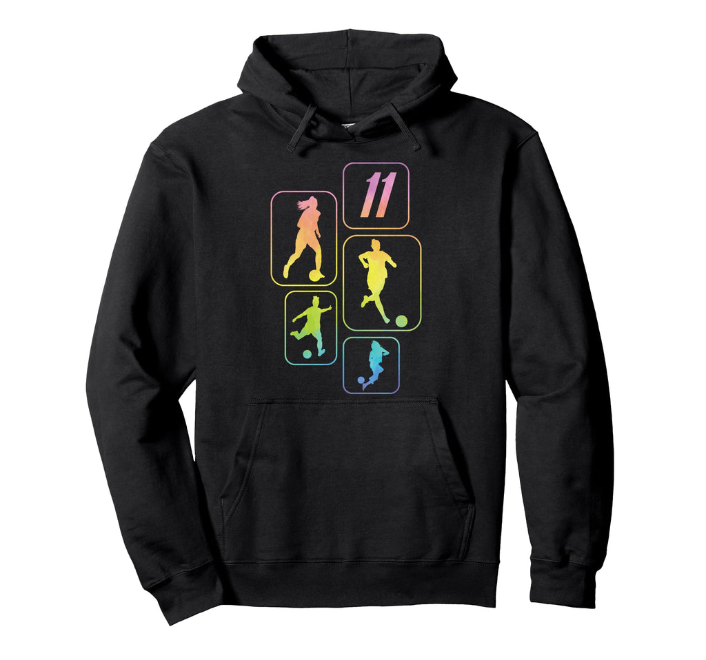 11Th Birthday Soccer Player Football Hoodie - Novelty Apparel for Adults - T-Shirt, Sweatshirt, Hoodie