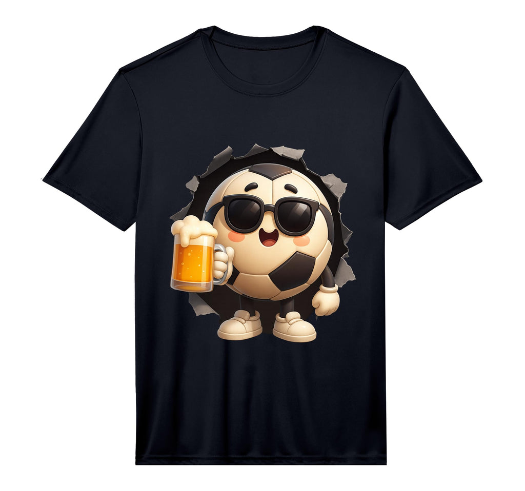 Mens Soccer Ball Beer Performance T-Shirt - Custom Art Print for Adults - T-Shirt, Sweatshirt, Hoodie
