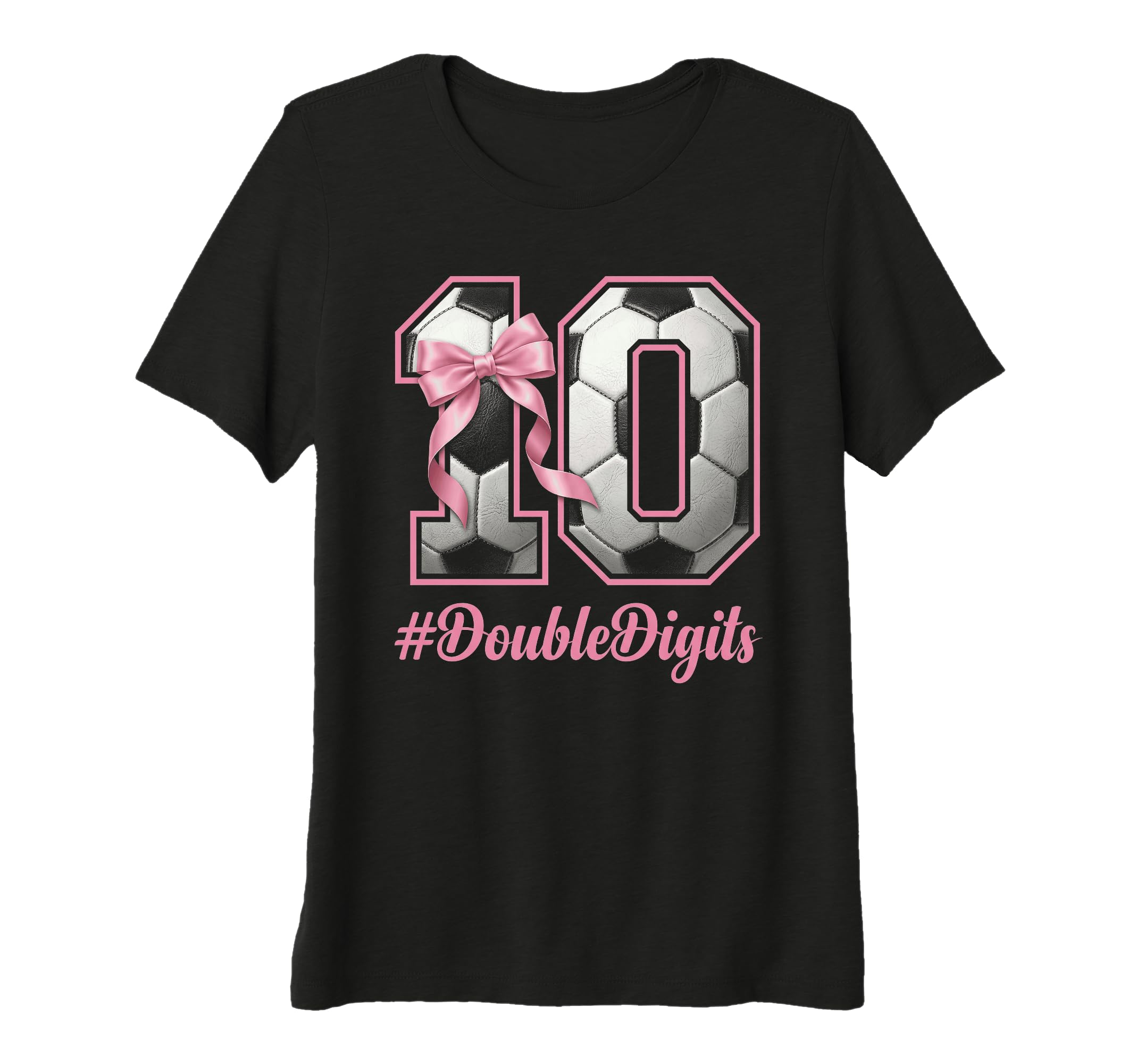 Womens Bow Soccer Football Double T-Shirt - Custom Art Print Men Women - T-Shirt, Sweatshirt, Hoodie