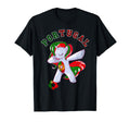 Portugal Flag Dabbing Unicorn Portugal T-Shirt - Aesthetic Graphic Unisex - T-Shirt, Sweatshirt, Hoodie