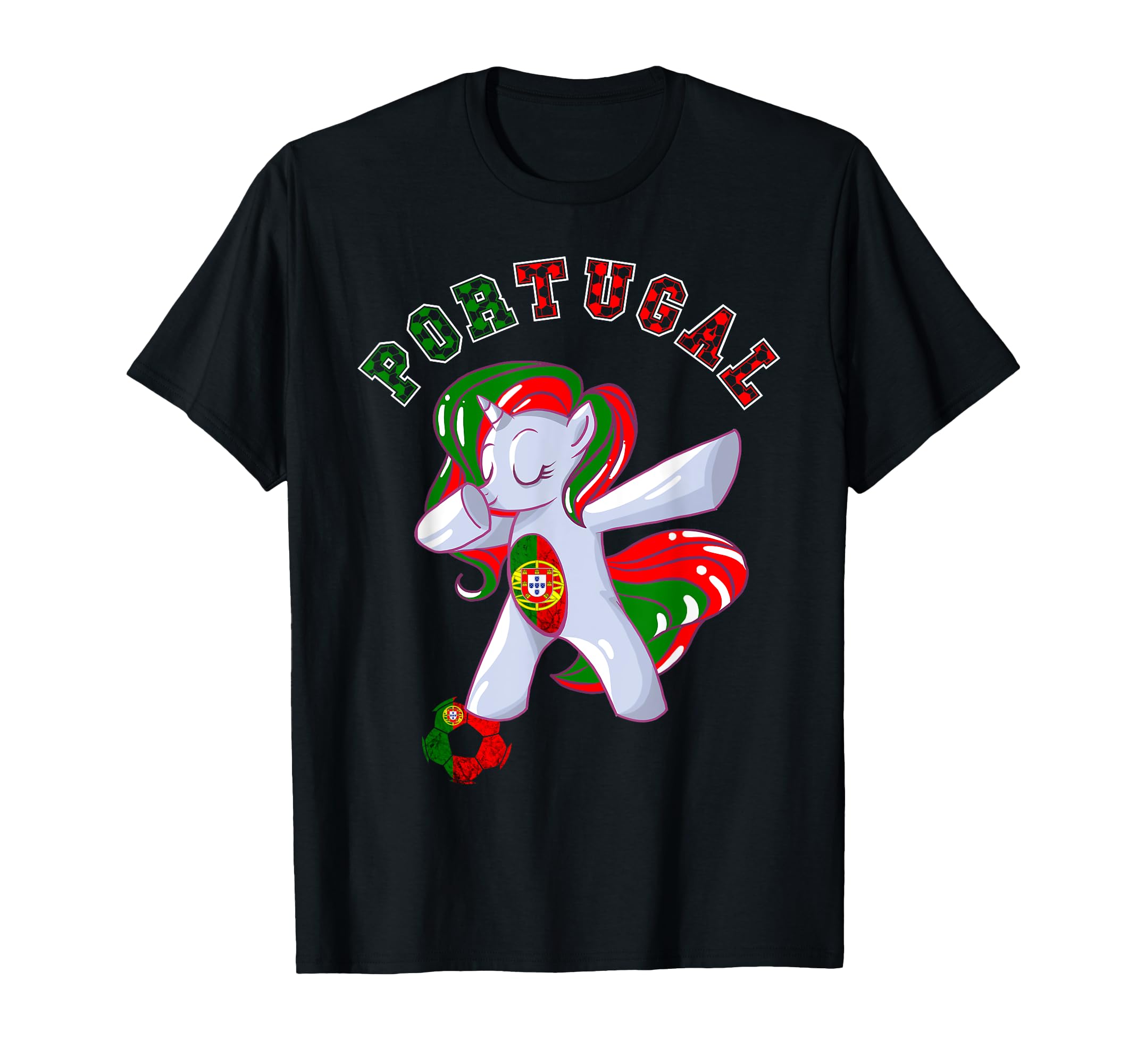 Portugal Flag Dabbing Unicorn Portugal T-Shirt - Aesthetic Graphic Unisex - T-Shirt, Sweatshirt, Hoodie