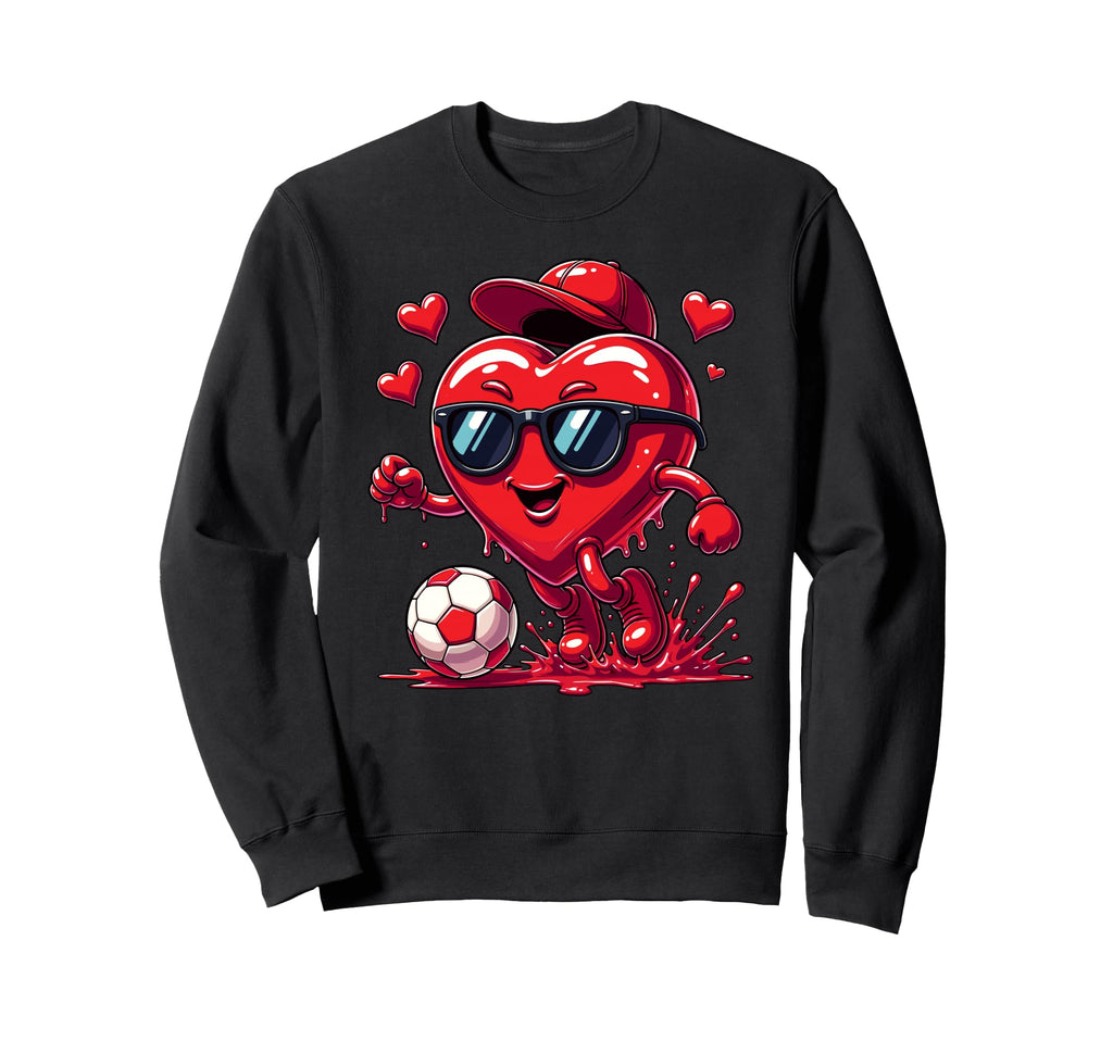 Valentine Soccer Heart Drip Sport Sweatshirt - Novelty Apparel Men Women - T-Shirt, Sweatshirt, Hoodie