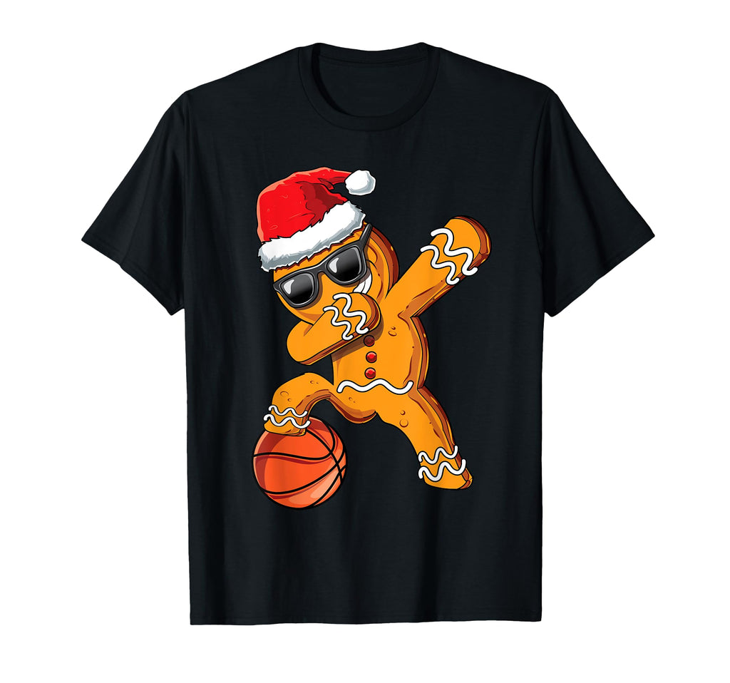 Dabbing Gingerbread Dab Basketball Gift T-Shirt - Novelty Apparel Unisex - T-Shirt, Sweatshirt, Hoodie