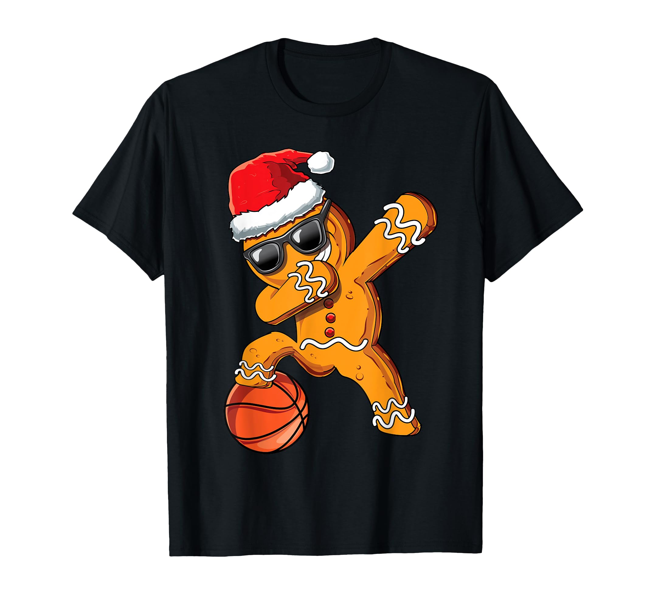 Dabbing Gingerbread Dab Basketball Gift T-Shirt - Novelty Apparel Unisex - T-Shirt, Sweatshirt, Hoodie
