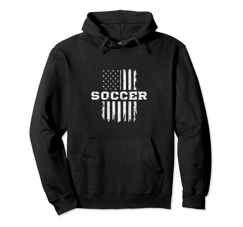 American Flag Soccer Rustic Hoodie - Fun Novelty Design for Adults - T-Shirt, Sweatshirt, Hoodie