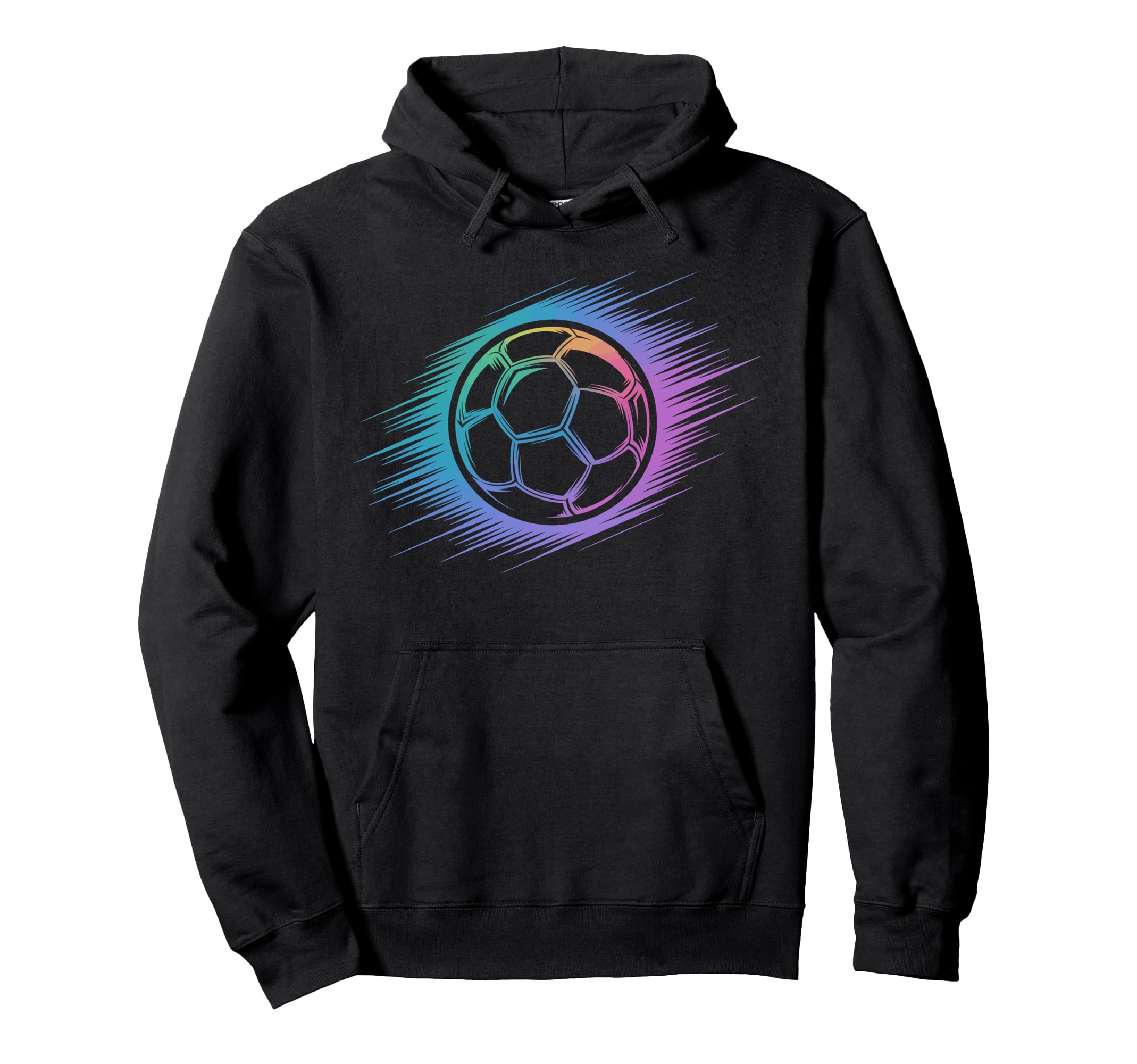 Colorful Soccer Silhouette Soccer Player Hoodie - Trendy Graphic Unisex - T-Shirt, Sweatshirt, Hoodie